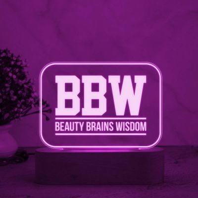 3D Illusion (BBW) Beauty Brains Wisdom Engraved night lamp with Multicolored Light Gift for Mom Sister Dadi , Best Gift for Women Day , Appreciation Gifts for Women